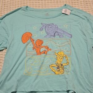 Disney Toy Story Aqua Graphic Tee with Orange and Yellow Accents